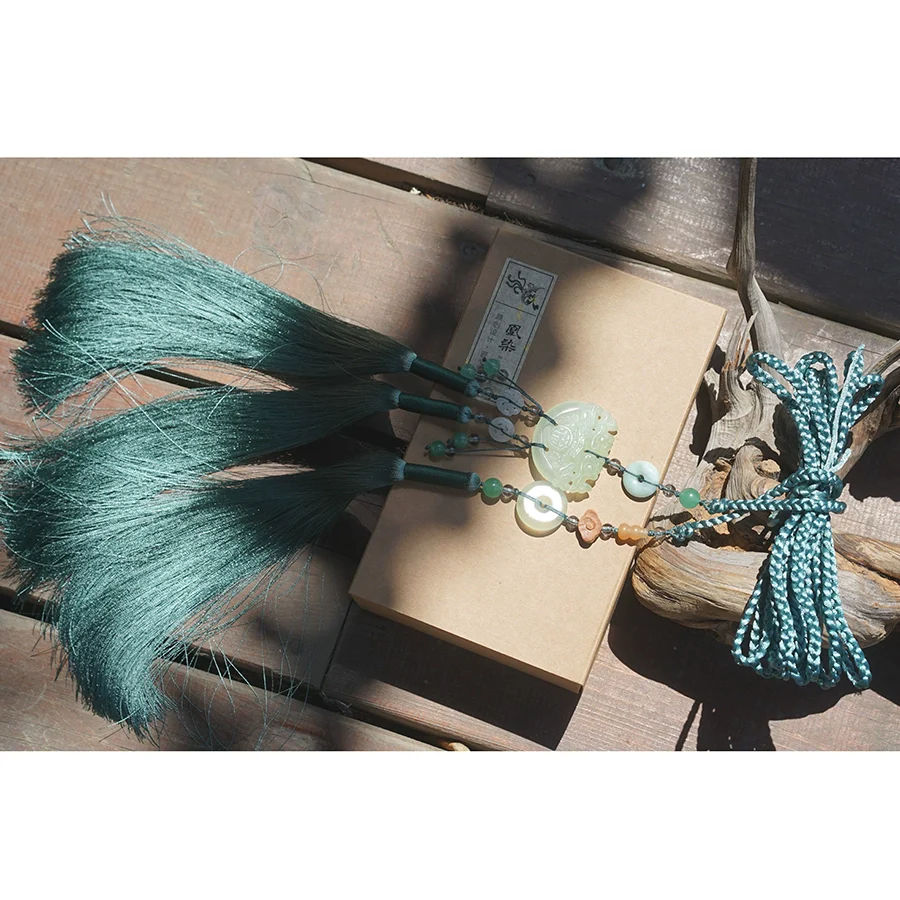 Yulou 玉楼 Jade Tower Tassel Belt Unisex Jade Hanfu Accessory - Image 13