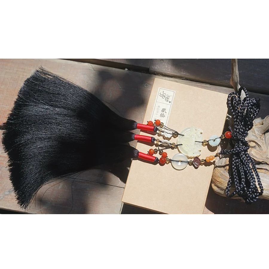 Yulou 玉楼 Jade Tower Tassel Belt Unisex Jade Hanfu Accessory - Image 15
