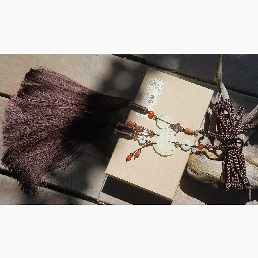 Yulou 玉楼 Jade Tower Tassel Belt Unisex Jade Hanfu Accessory - Image 16