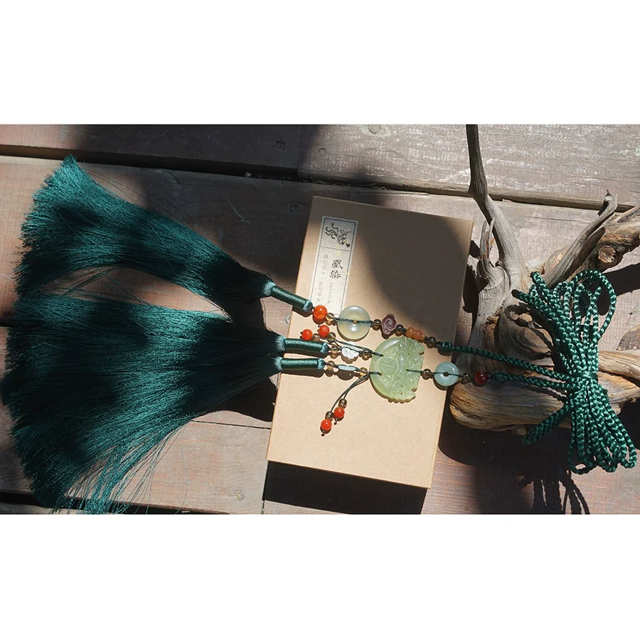 Yulou 玉楼 Jade Tower Tassel Belt Unisex Jade Hanfu Accessory - Image 18