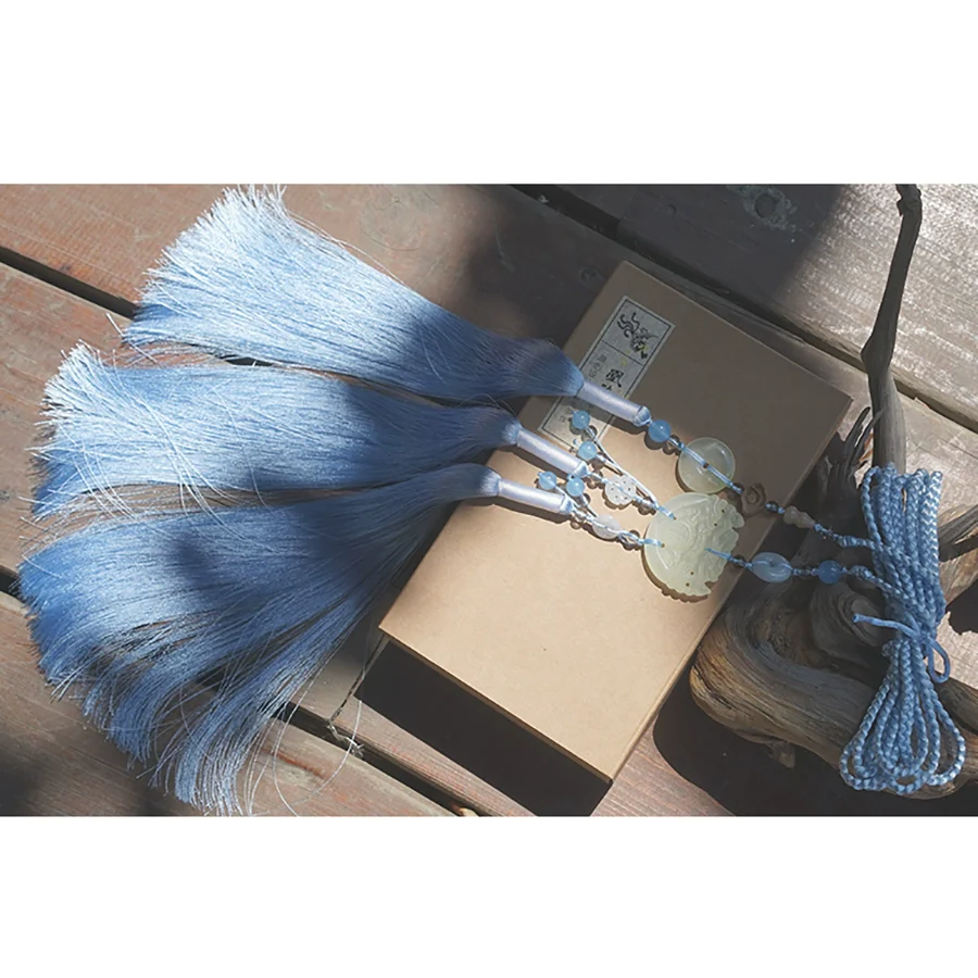 Yulou 玉楼 Jade Tower Tassel Belt Unisex Jade Hanfu Accessory - Image 19