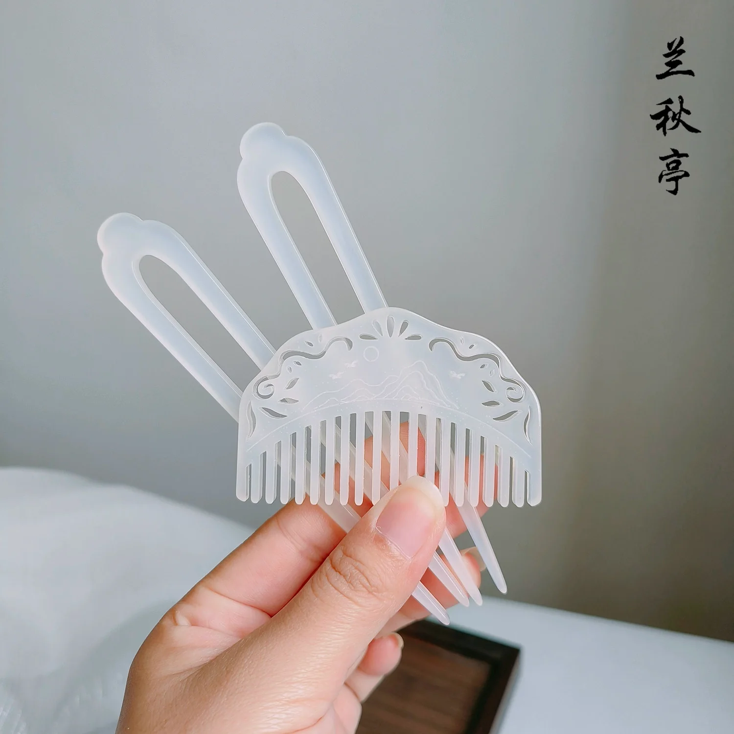 Zanzi 簪子 Jade Imitation U-Shaped Hairpins & Comb Set - Image 7