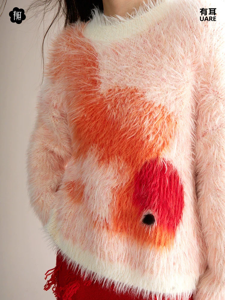 Zhaocao Xiaoli 招财小鲤 Lucky Carp New Chinese Style Autumn & Winter Fuzzy Sweater - Image 4