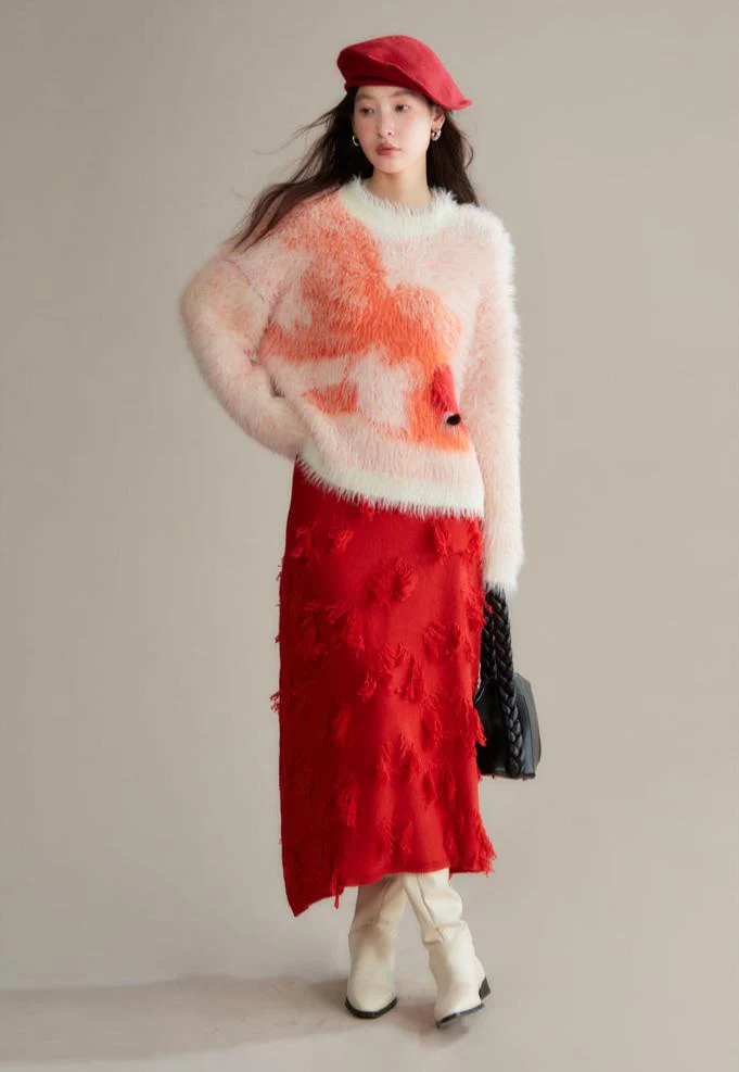 Zhaocao Xiaoli 招财小鲤 Lucky Carp New Chinese Style Autumn & Winter Fuzzy Sweater - Image 6