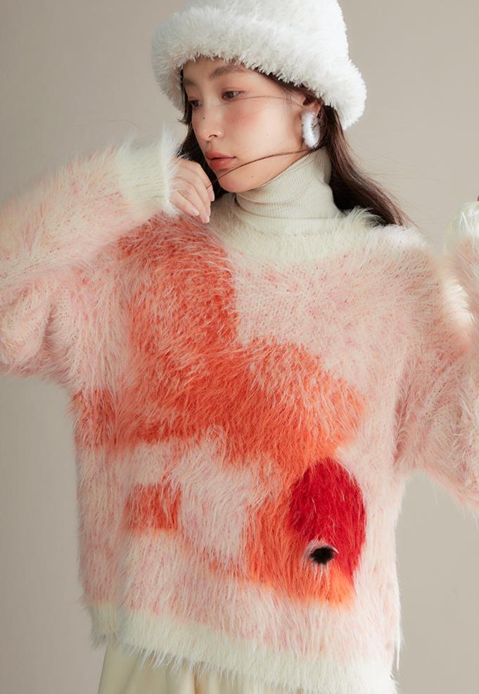 Zhaocao Xiaoli 招财小鲤 Lucky Carp New Chinese Style Autumn & Winter Fuzzy Sweater - Image 9