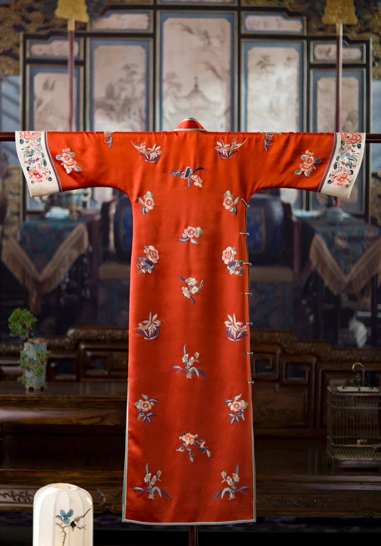 Zheng Fangchun 正芳春 Bright Spring 1920s Mulberry Silk Embroidered Wedding Qipao - Image 5