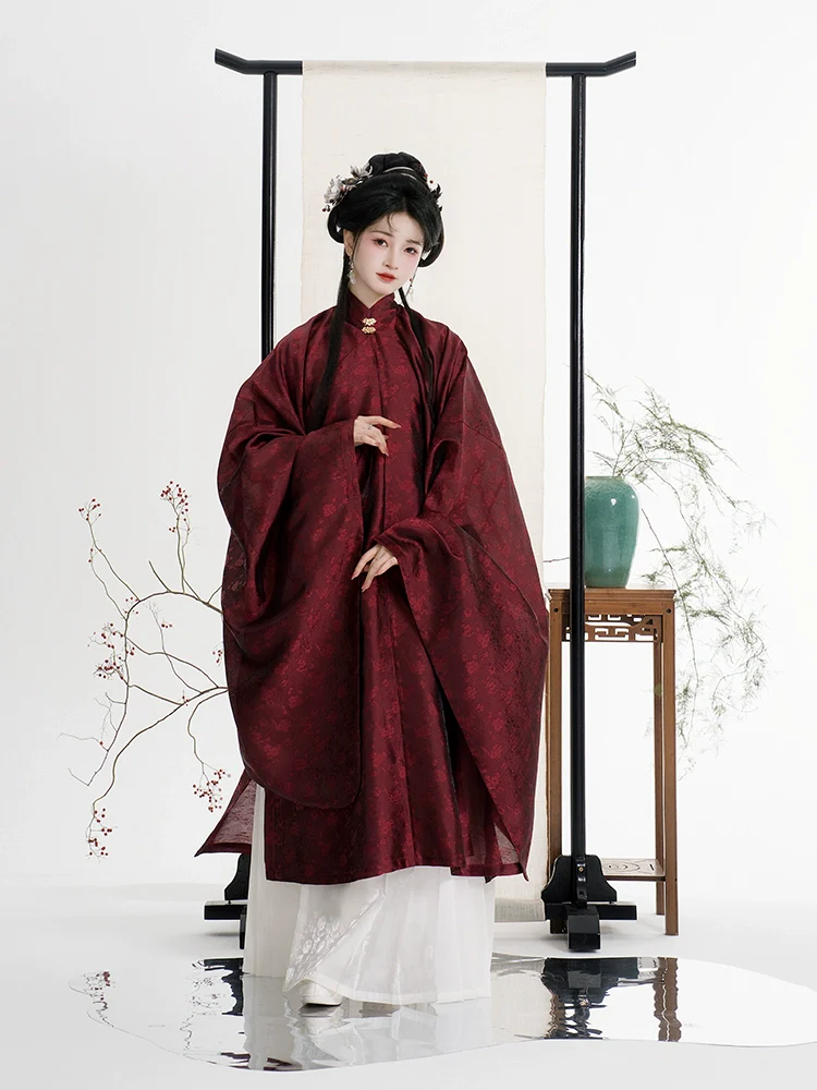 Zhezhi Mei 折枝梅 Broken Plum Blossom Ming Dynasty Changshan Standing Collar Shirt - Image 3