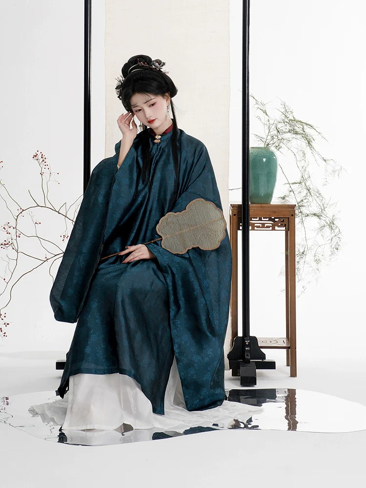 Zhezhi Mei 折枝梅 Broken Plum Blossom Ming Dynasty Changshan Standing Collar Shirt - Image 6