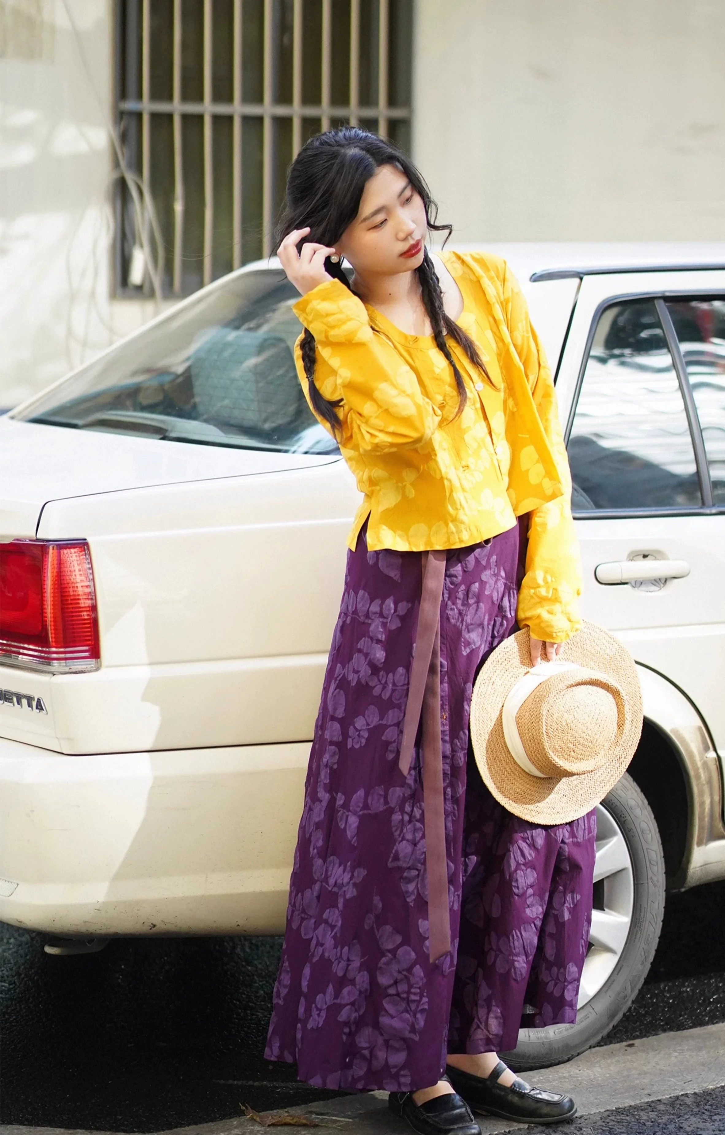 Zhizhi 枝枝 Branching Trees Modernized Tang Dynasty Pure Cotton Two-Collar Tanling Poqun Set - Image 6