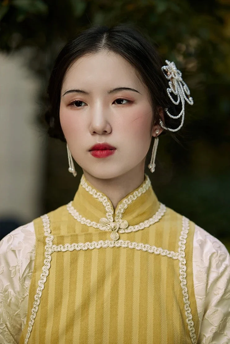 Zhizi 栀子 Gardenia 1920s Cotton Long Sleeve Qipao - Image 6