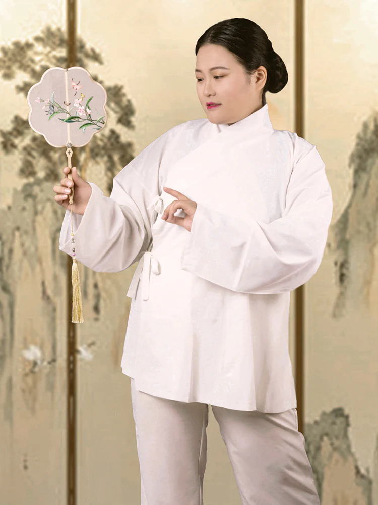 Zhong Yi 中衣 Plus Size Hanfu Cross Collar & Pants Undergarments - Image 3