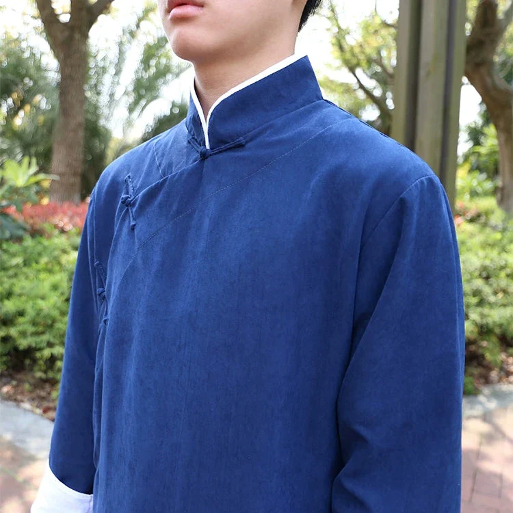 Zhou Xuan 周璇 Republic of China 1920s Men's Changpao Mandarin Collar Robe - Image 5
