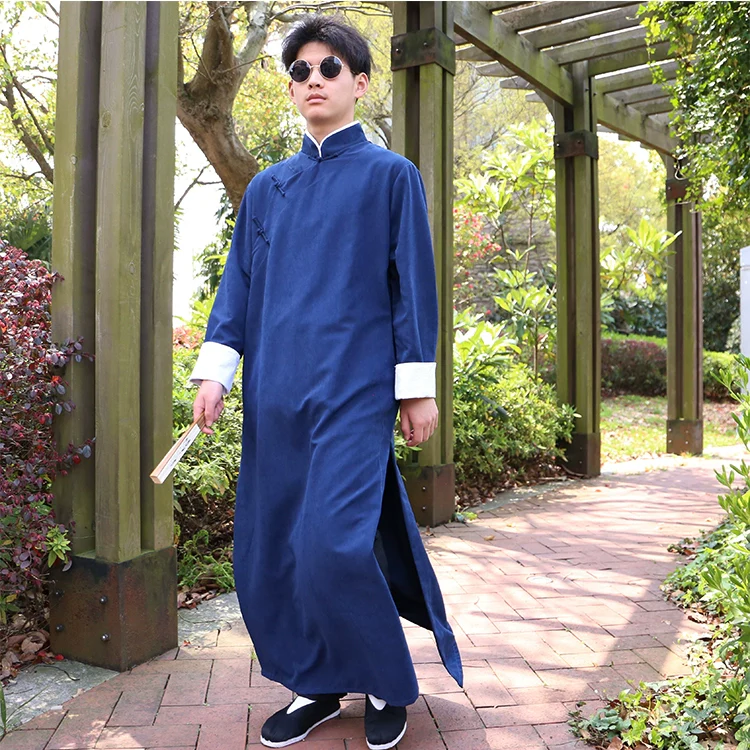 Zhou Xuan 周璇 Republic of China 1920s Men's Changpao Mandarin Collar Robe - Image 6