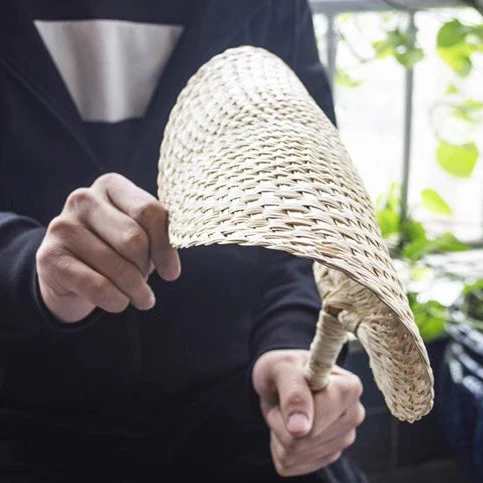 Zhu Shan 竹扇 Old-Fashioned Portable Woven Unisex Bamboo Fan - Image 5