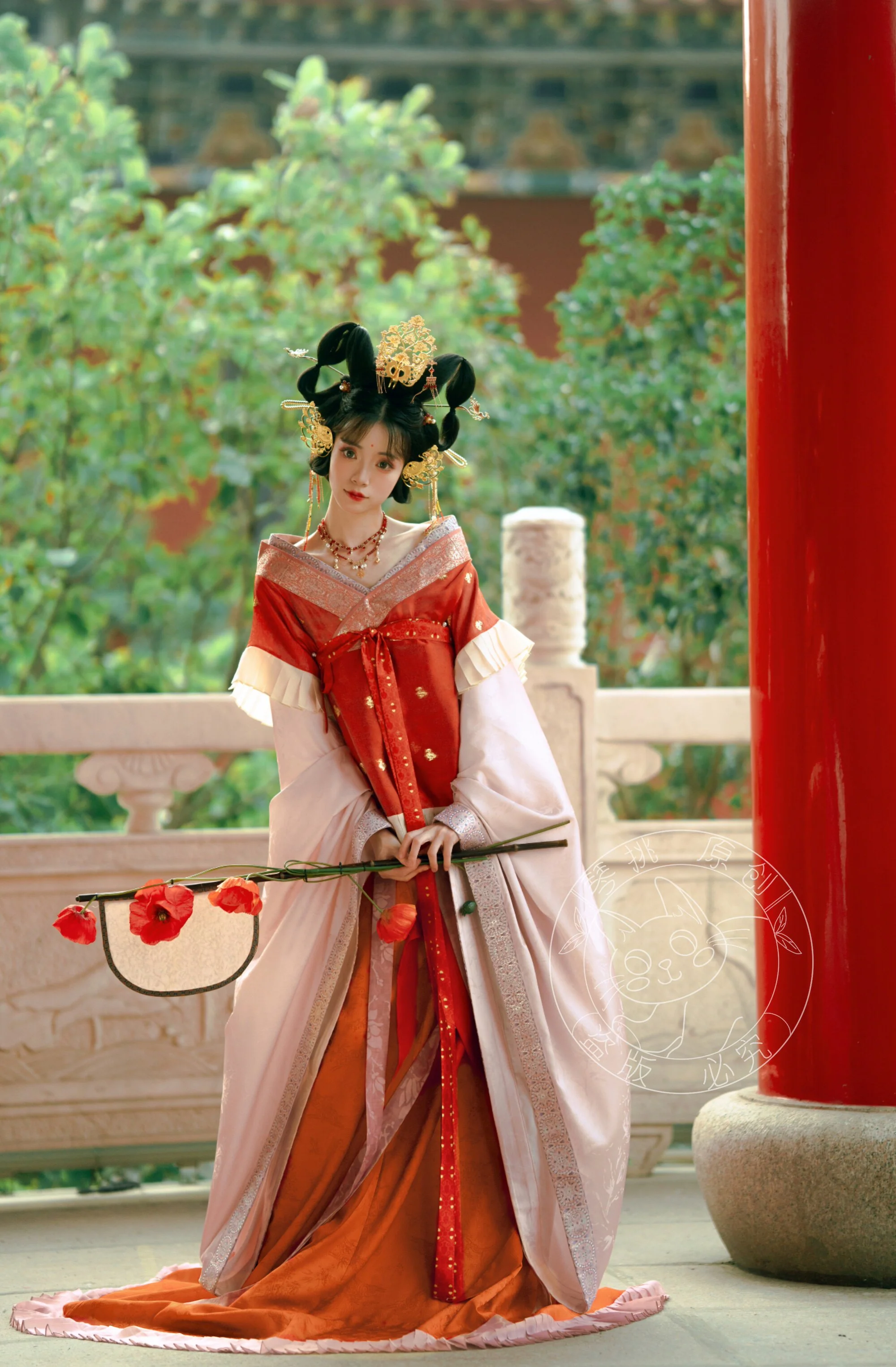 Zhu Zi 朱紫 Scarlet Wisteria Modernized Sui & Northern Southern Dynasty Guiyi Swallow Tail Ruqun Set - Image 20