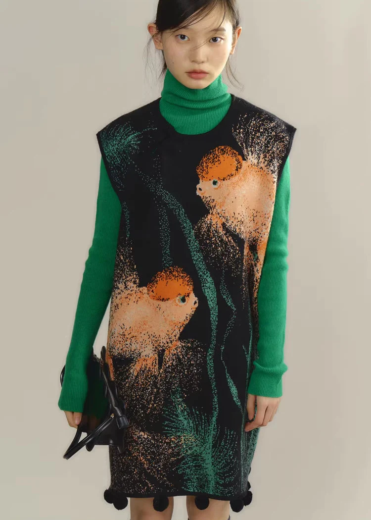 Zhuanyun Xiaoli 转运小鲤 Little Lucky Carp New Chinese Style Knit Top & Skirt Set - Image 13