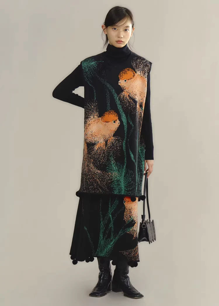 Zhuanyun Xiaoli 转运小鲤 Little Lucky Carp New Chinese Style Knit Top & Skirt Set - Image 17