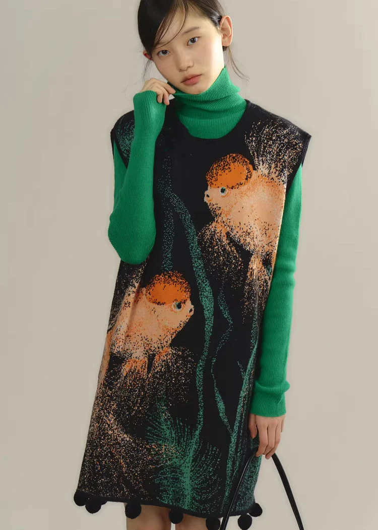 Zhuanyun Xiaoli 转运小鲤 Little Lucky Carp New Chinese Style Knit Top & Skirt Set - Image 5