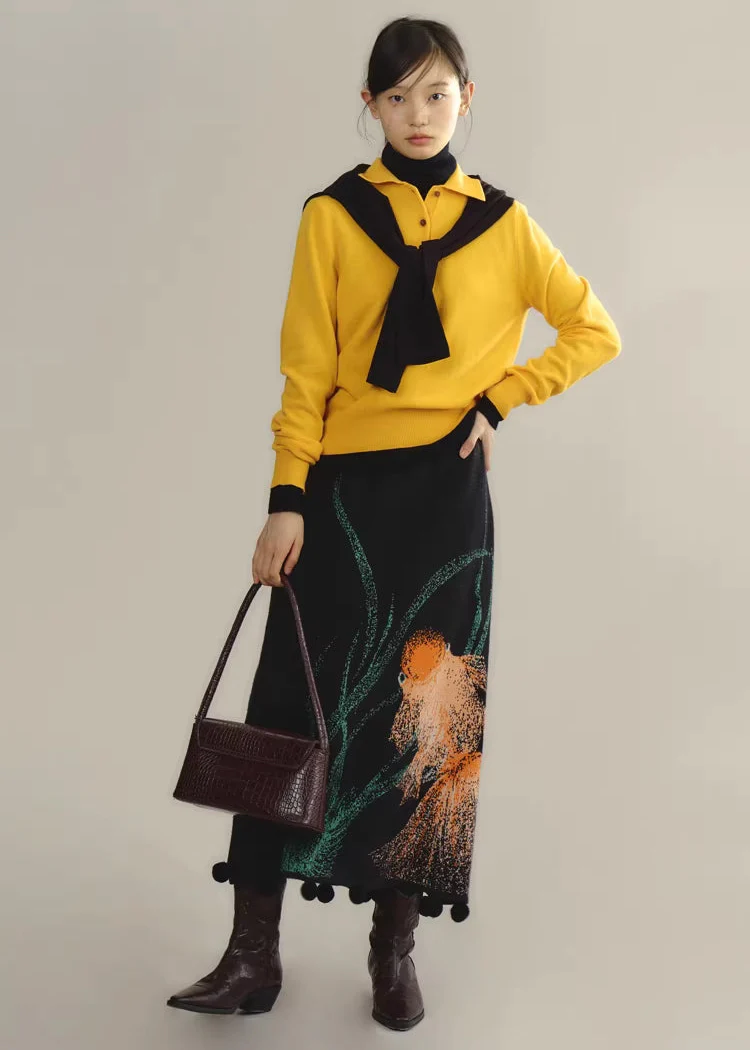Zhuanyun Xiaoli 转运小鲤 Little Lucky Carp New Chinese Style Knit Top & Skirt Set - Image 9